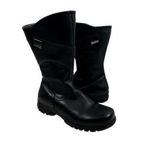 Comfortrel Women's Leather Winter Boots Black Fur Lined Size US 7.5 Euro 38